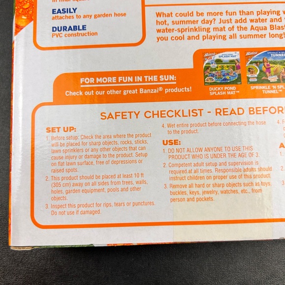 Banzai Aqua Blast Hopscotch Water Sprinkler Summer Game - Picture 4 of 11